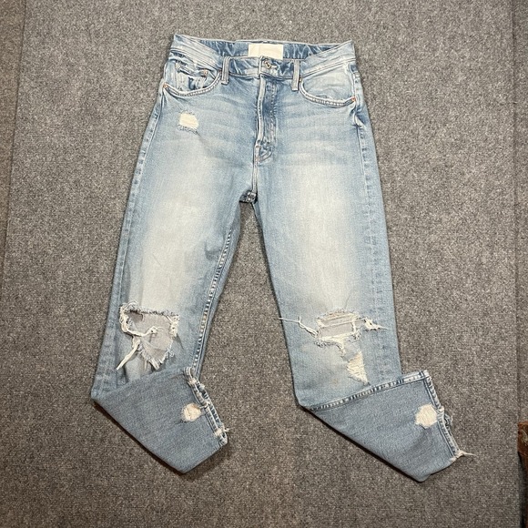 Mother Superior The Tomcat Women's Jeans Distressed Washed Blue Denim Sz 28 - Picture 2 of 15